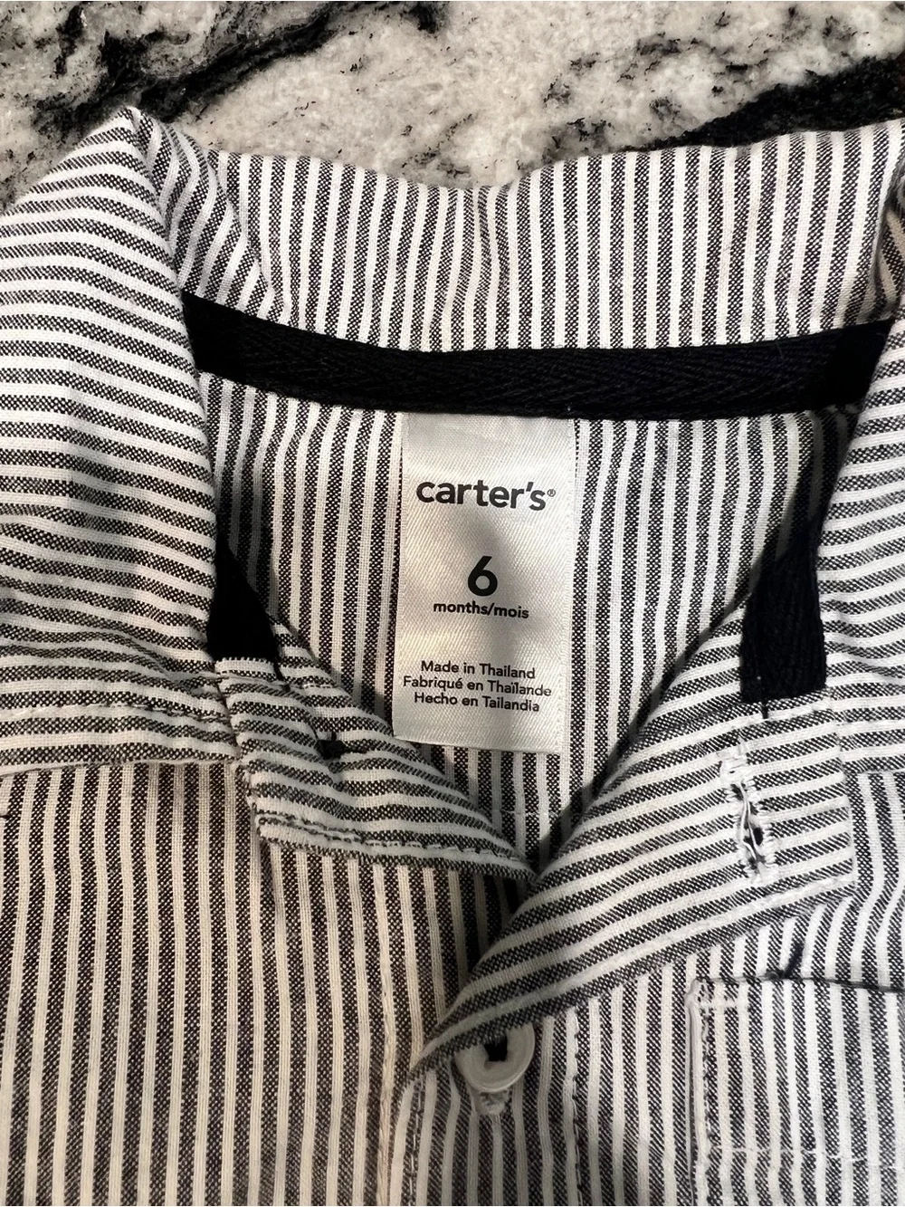 Carter’s Baby Boy Romper Bundle 6 Months | Tie-Dye & Striped Collared Shortall